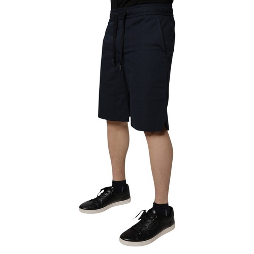DOLCE & GABBANA Shorts Dark Blue Cotton Bermuda Sweatshorts IT46/W32/S 640usd - Picture 2 of 7
