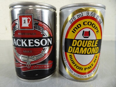 Vintage Beer Can Double Diamond Burton Pale Ale & Mackeson Whitebread Stout NICE