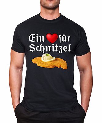 Ein Herz für Schnitzel T-Shirt Oktoberfest Wiesen Fun Sprüche Grillen Food Love