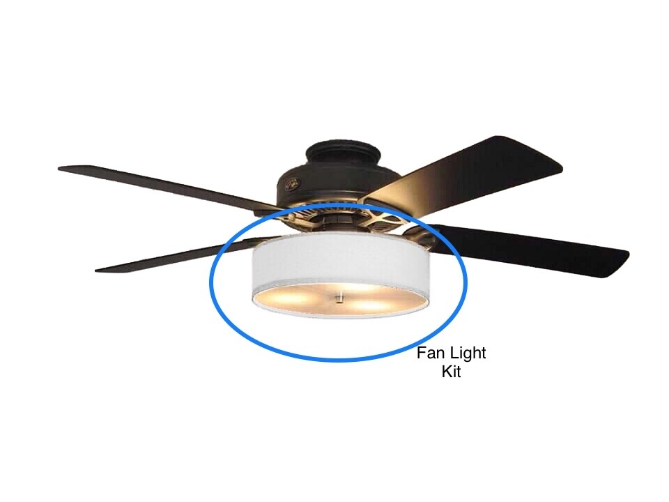 Hunter 1 Light White Ceiling Fan Light Kit With Glass Not Included