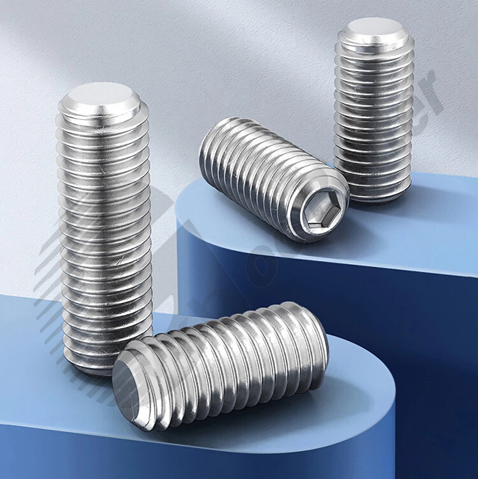 Grub Screws Flat Tip M6 M8 M10~M16 304 Stainless Steel Fine Thread Set Screws