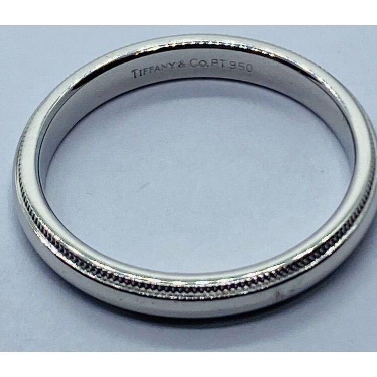 Tiffany & Co Platinum 950 3mm Double milgrain band ring 6.4 Tiffany & Co Platinum 950 3mm Double milgrain band ring 6.4