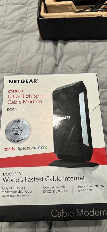 Netgear CM1000-100NAR Docsis 3.1 Ultra-high Speed Cable Modem Black - Image 3 of 4