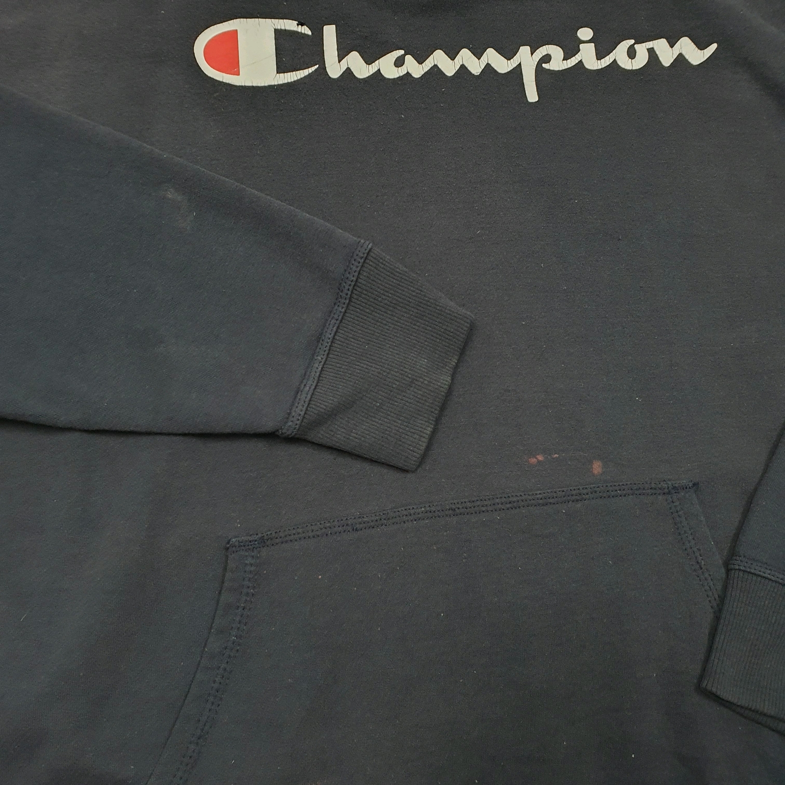 CHAMPION Hoodie Script Jumper Sweatshirt Mens XL image 4