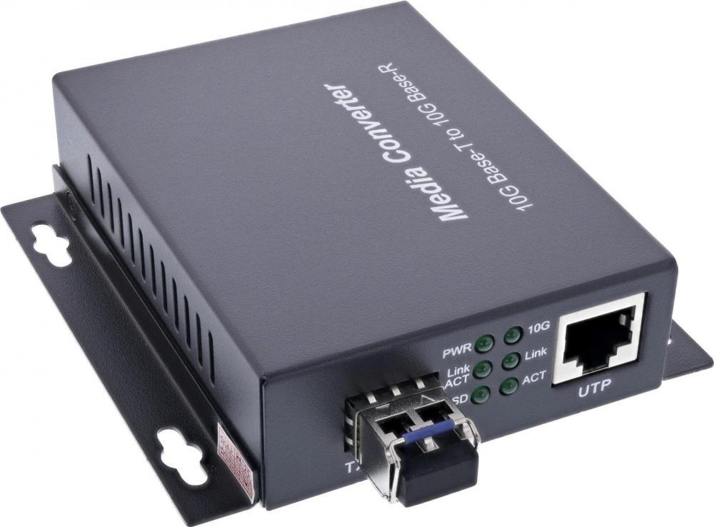 3161847 InLine InLine Netzwerk Media Konverter 10Gb/s TP zu SFP+ LWL fuer LC Dup