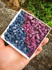 Natural Unheated CERTIFIED Ruby Raw + Sapphire Loose Gemstone Rough Mix 200 CT