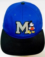 YOUTH SIZE Vtg 1990s WALT DISNEY MICKEY MOUSE M LOGO Goofy Hat Co. Snapback Cap