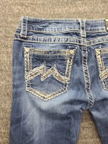 Miss Me Jeans Womens 31x30 Regular Fit Boot Cut Mid Rise Distressed Embellished - Picture 11 of 13