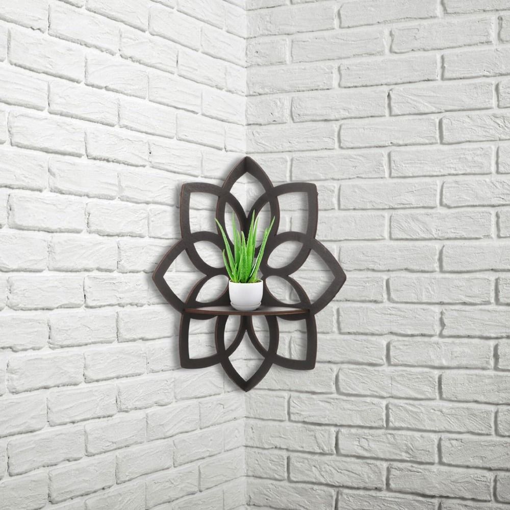 Mandala Flower Corner Shelves Crystal Display Rack Wall Shelves eBay