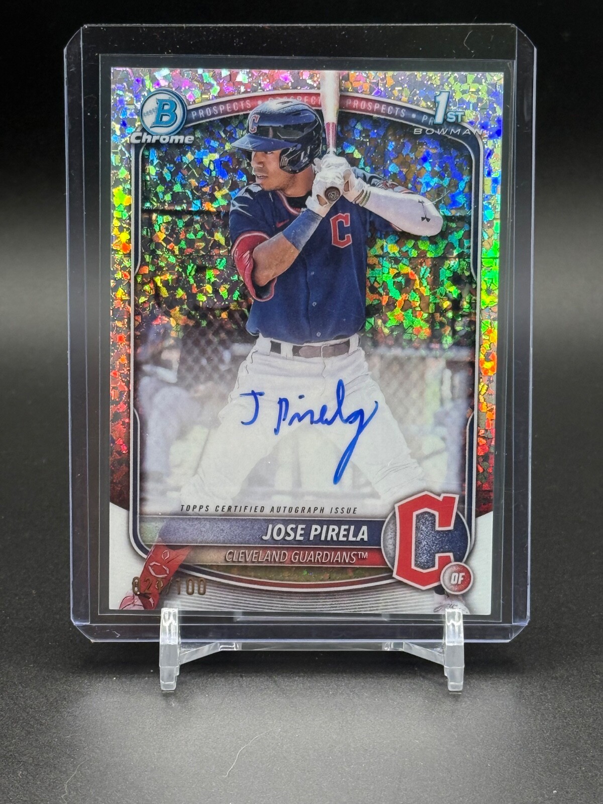 Jose Pirela 2025 Bowman Chrome 1st Mini Diamond Refractor Auto /100 Guardians