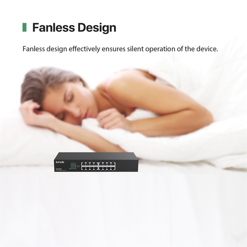 Tenda 16 Port Gigabit Ethernet Network Switch with 6KV Protection Fanless Design - Picture 7 of 8