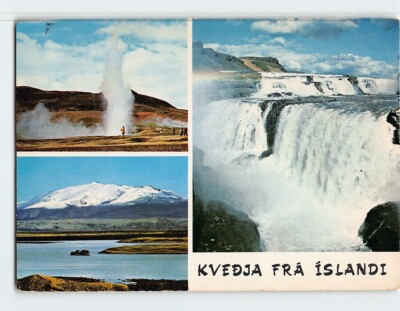 #ad Postcard The Geyser Strokkur Volcano Hekla amp; Gullfoss Falls Iceland $3.49