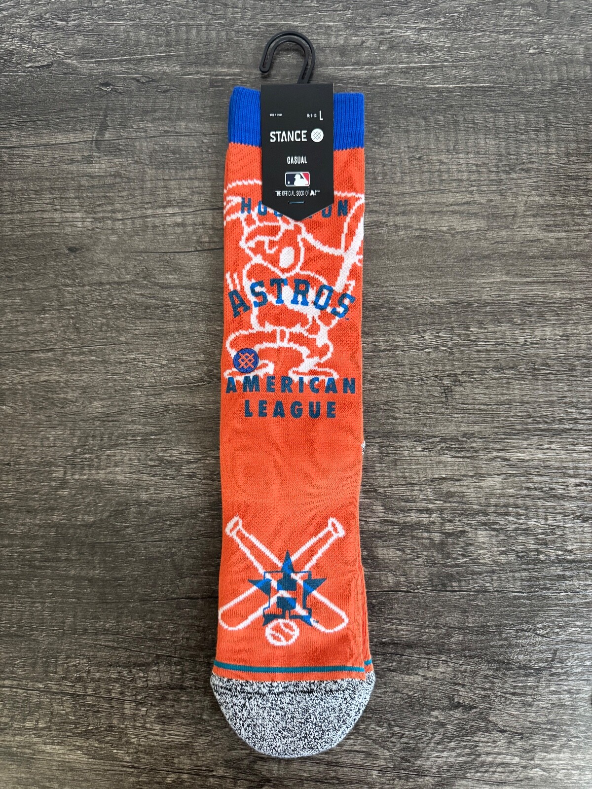 Stance x MLB Houston Astros Hey Batter Casual Crew Socks Men's LARGE 9-13 (NWT)