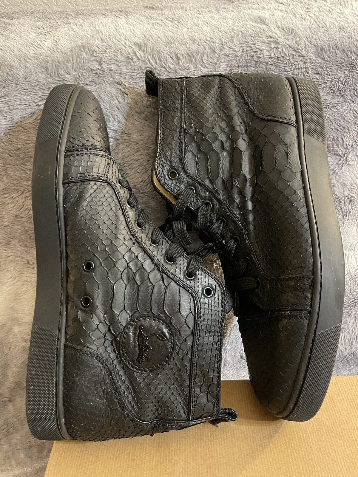 Christian Louboutin Python High Trainers Black Sn… - image 8