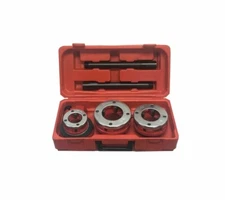 3Pc 1-1/4''-2'' Ratchet Die Stock PipeThreader Ratcheting Wrench Threading 3Dies