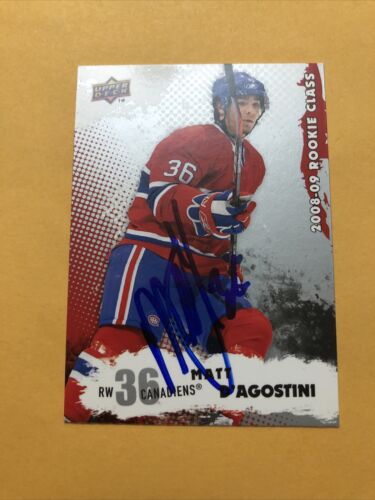 Matt D’Agostini Signed Montreal Canadiens Rookie Card 1 - Bild 1 von 2