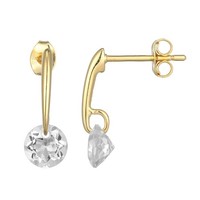 Cavill Ohrringe Damen 1,358Ct WeißEr Topas 925Er Sterlingsilber Vergoldet