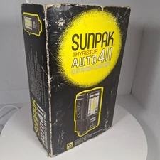 Sunpak Thyristor Auto 411 Flash Unit – Mint in Original Packaging + Power Pack