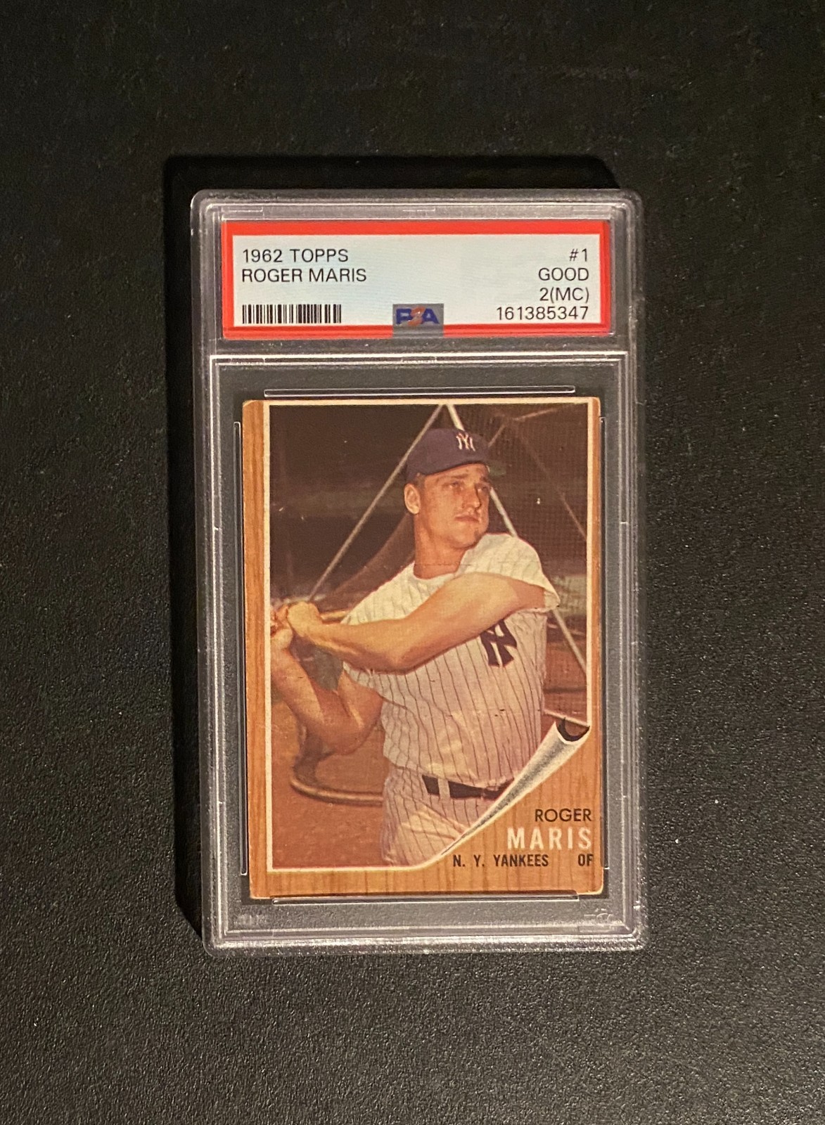 1962 Topps #1 Roger Maris Yankees PSA 2(MC) Good; CN#161385347; Vintage Yankees view 1