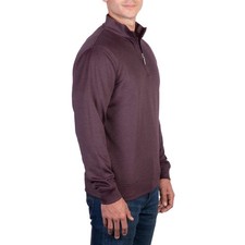 Kirkland Signature Men's 1/4 Zip Pullover, Red Size M