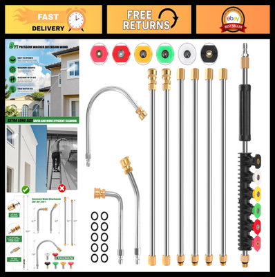 #ad 10 Pack Gutter Cleaning Tools 9FT Pressure Washer Extension Wand amp; Nozzles $58.99