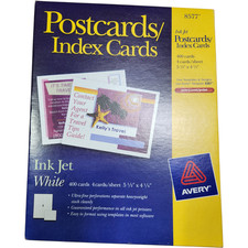 NEW!! Avery Postcards for Inkjet Printers 5.5 x 4.25 Inches White 8577 400 Ct.