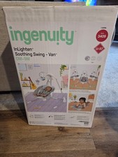 Ingenuity InLighten Soothing Swing Van 13096 Gray Adjustable Timer Portable