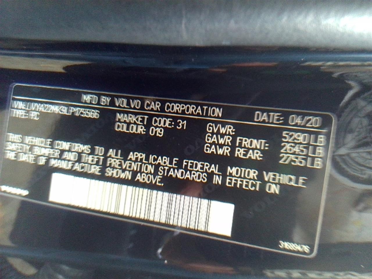 Used Park Assist Camera fits: 2020 Volvo S90 camera forward collision warning Ac