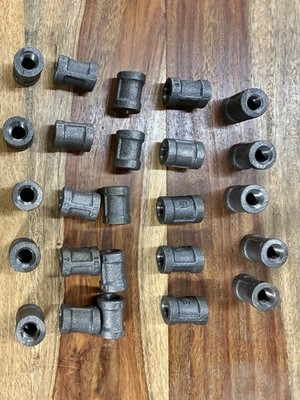 Black Malleable Iron Coupling 1/8'' FNPT Flat Banded (Lot of 25)