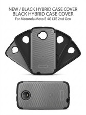 NUEVO Para Motorola Moto E 4G LTE 2ª Gen - FUNDA HÍBRIDA NEGRA