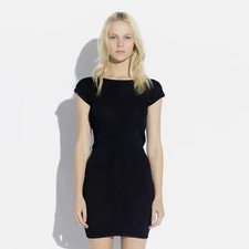 Alice + Olivia Navy Blue Cut Out Open Back Mini Dress Bodycon Cap Sleeve 6