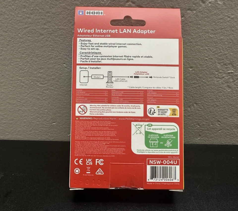 HORI Wired Internet LAN Adapter for Nintendo Switch - Officially Licensed Sealed - Image 2 of 2