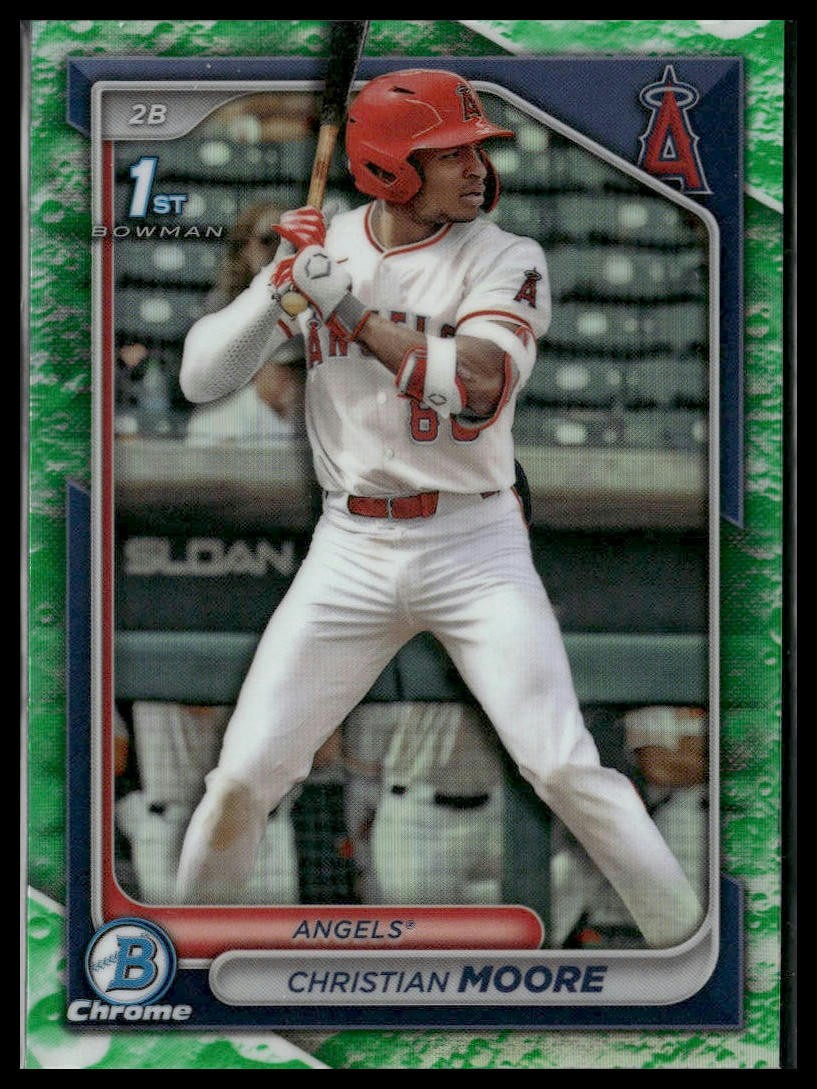 2024 Bowman Draft #BDC-13 Christian Moore Chrome Lunar Glow Refractor