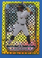 2026 Bowman Chrome Breyson Guedez RC 1st Bowman Yellow Xfractor /75 SSP SP