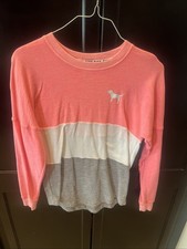 Pink Women s Sweatshirt In Pink White And Gray Oversized XS