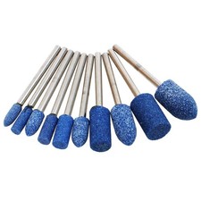 AUTOTOOLHOME 10PCS Rotary Tool Sanding Bits, 1/8" Shank Grinding Stones Blue