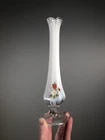 Vintage Fenton Glass Opalescent Hand Painted Strawberries Bud Vase Artist Signed