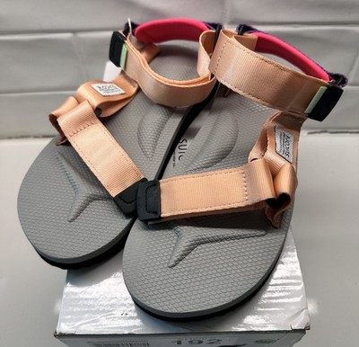 NEW Suicoke JAPAN Depa Cab Web Strap Sandals Pink/Gray Size Womens 7 Mens 5