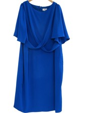Coast - Plus Size Drape Detail Pencil Dress - Cobalt - Midi for Special Occasion