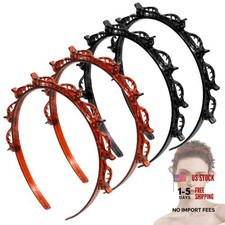 4PCS Braided Bangs Clips and Headbands   Hollow Toothed Hair Braiding Tools,