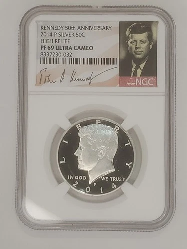 2014-P Proof Kennedy Half Dollar Silver High Relief NGC PF69 Ultra Cameo