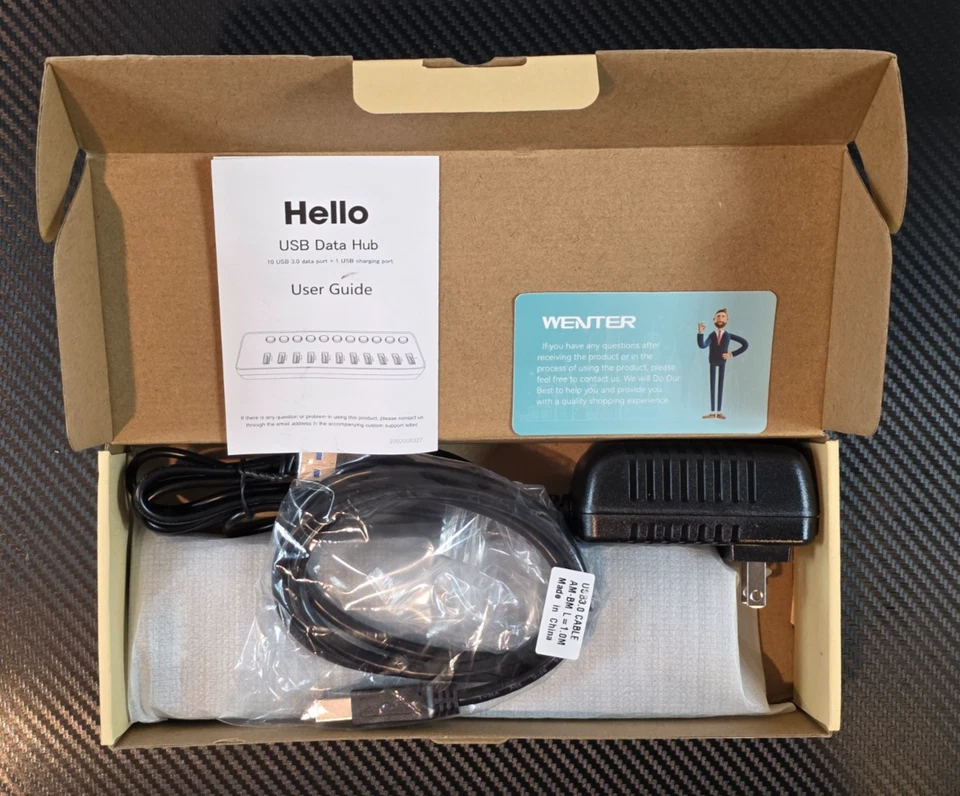 Wenter USB Hub 10 USB 3.0 Port + 1 Charging Port w/ Individual LED On/Off Switch - Image 3 of 4