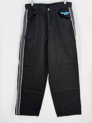Homeboy Loud Couture Y2k Vintage Black Side Stripe Pants-Waist 33'' x Inseam 31''