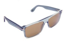 TOM FORD PHILIPPE TF999 20E Men Large Square Sunglasses TRANSPARENT SILVER BROWN