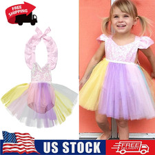 Newborn Baby Girl sequined lace chiffon Dress Party Travel Performance costumes