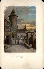 Im Burghof Rothenburg Germany vintage postcard UDB c1905 unposted p803