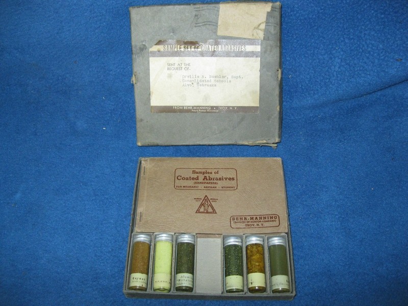 Vintage salesman's sample display for coated abrasives