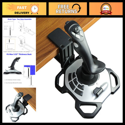 Adjustable Clamp-on Desk Mount for Flight Sim Joystick - Compatible with Logitec