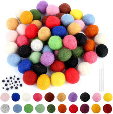 Bunte Filzkugeln Bastelset f&uuml;r Dekorationen & Handwerk, 55 St&uuml;ck, 2cm