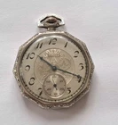 Antique White Gold Filled Mens Elgin Pocket Watch Octagon Case Parts Or Fix